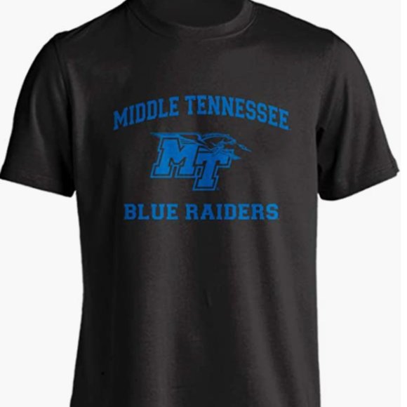 Middle Tennessee State University MTSU Raiders NFL Black Unisex T Shirt - Picture 1 of 2